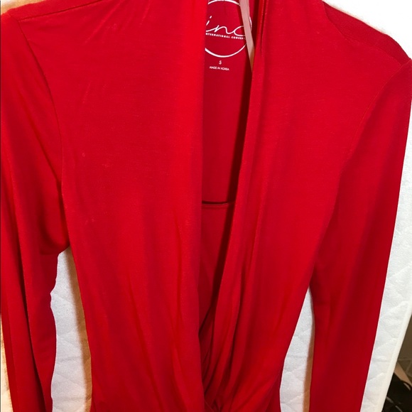 INC International Concepts Red Knit Long Sleeve - Picture 7 of 7